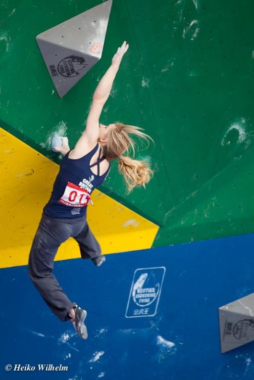 Shauna Coxsey - Bouldering World Cup, 2012. Photo Heiko Wilhem.